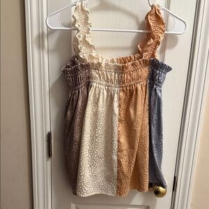 Multicolor Sleeveless Top with Ruffled Straps